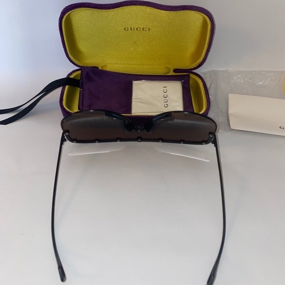 GUCCI SS19 Mask Shield Sunglasses Matte Black UNISEX - Picture 7 of 14